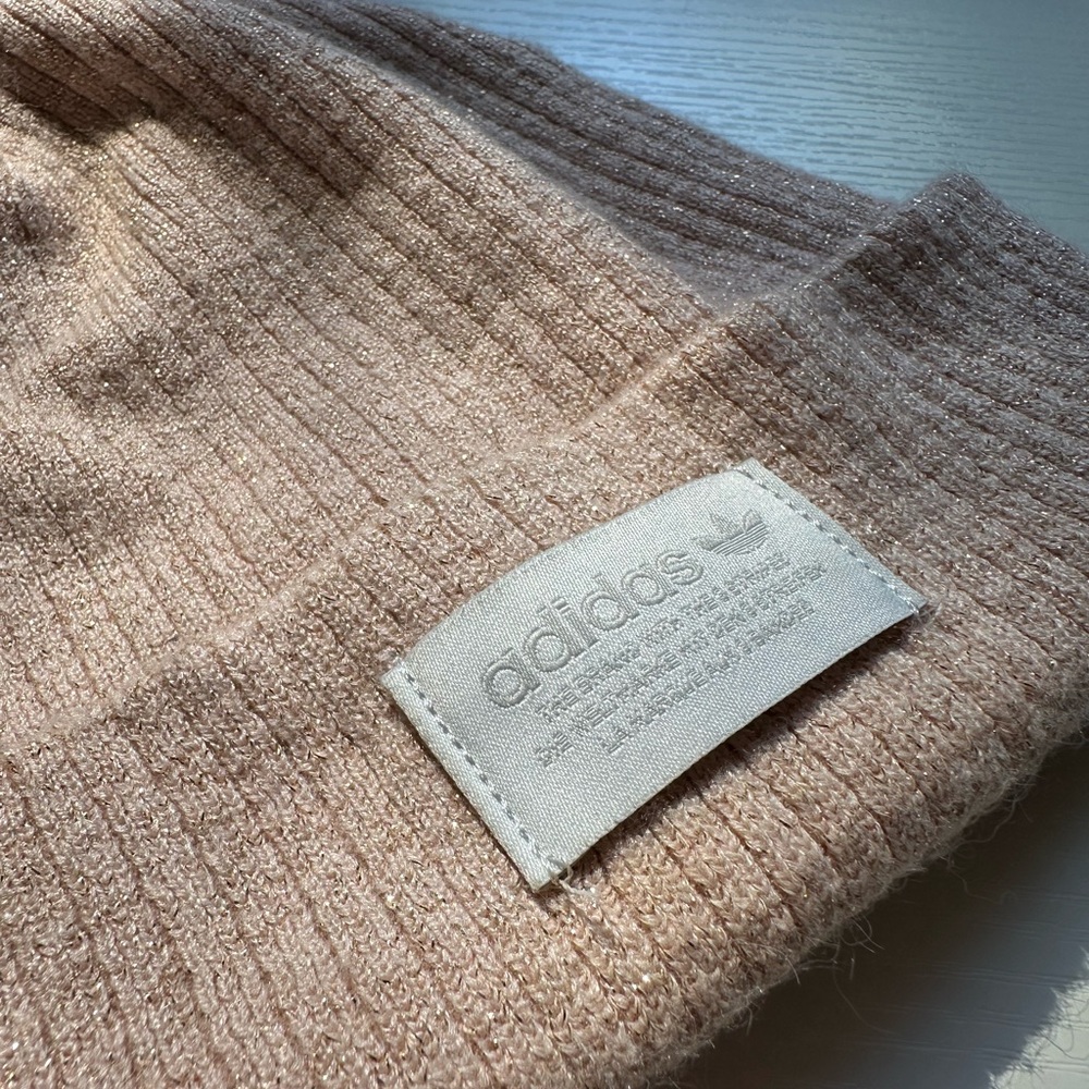 Adidas Sparkly Pink Knit Beanie
